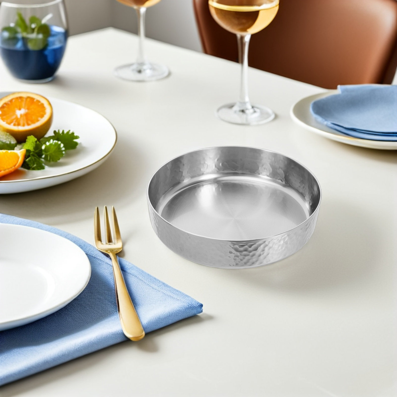 Meal Prep Noodles - Stainless Steel Soup Bowl Hammered Design