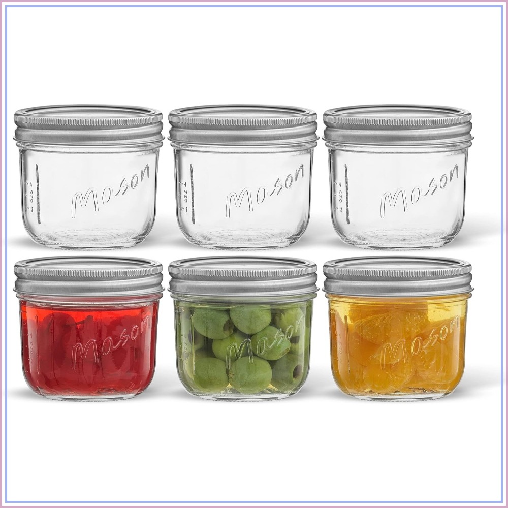 Overnight Oat Jar - 8 Oz Mason Jars with Lids,