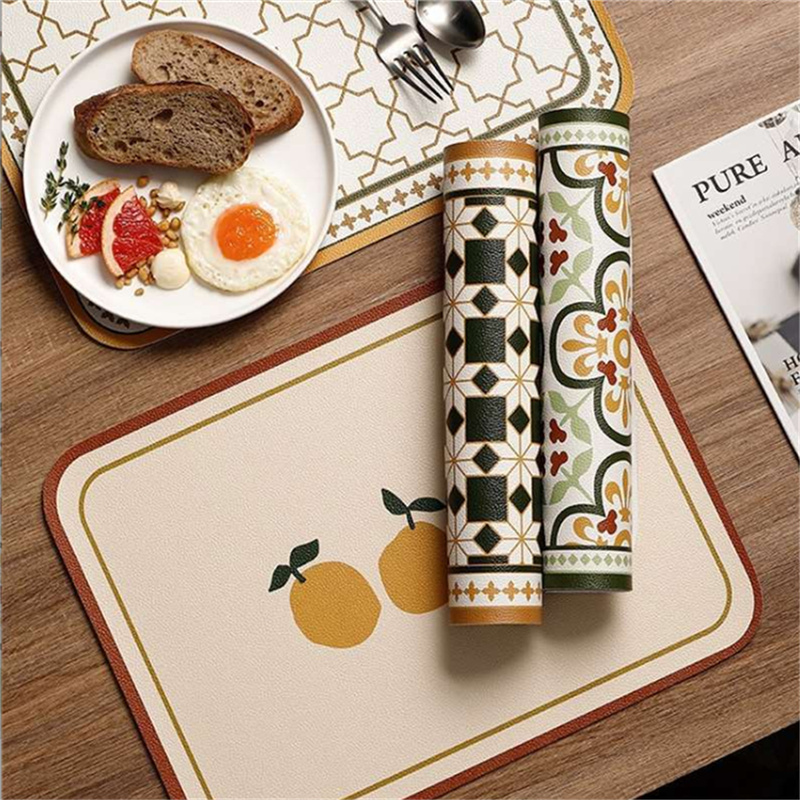 PU Retro Leather Placemat Oil  - مراجعة Food Prep Mat وسعره