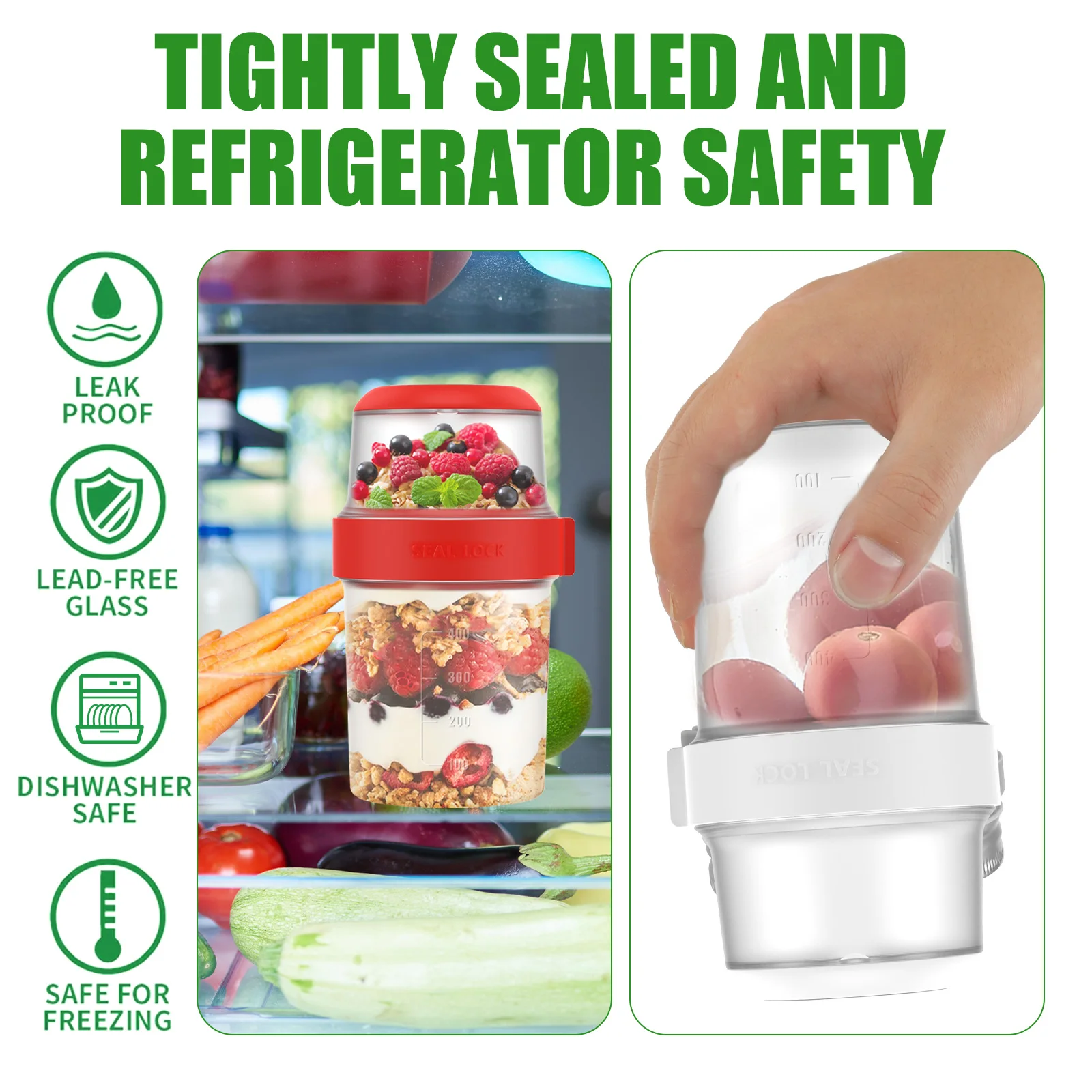 2Pcs Breakfast Cups Reusable T - مراجعة Overnight Oat Jar وسعره