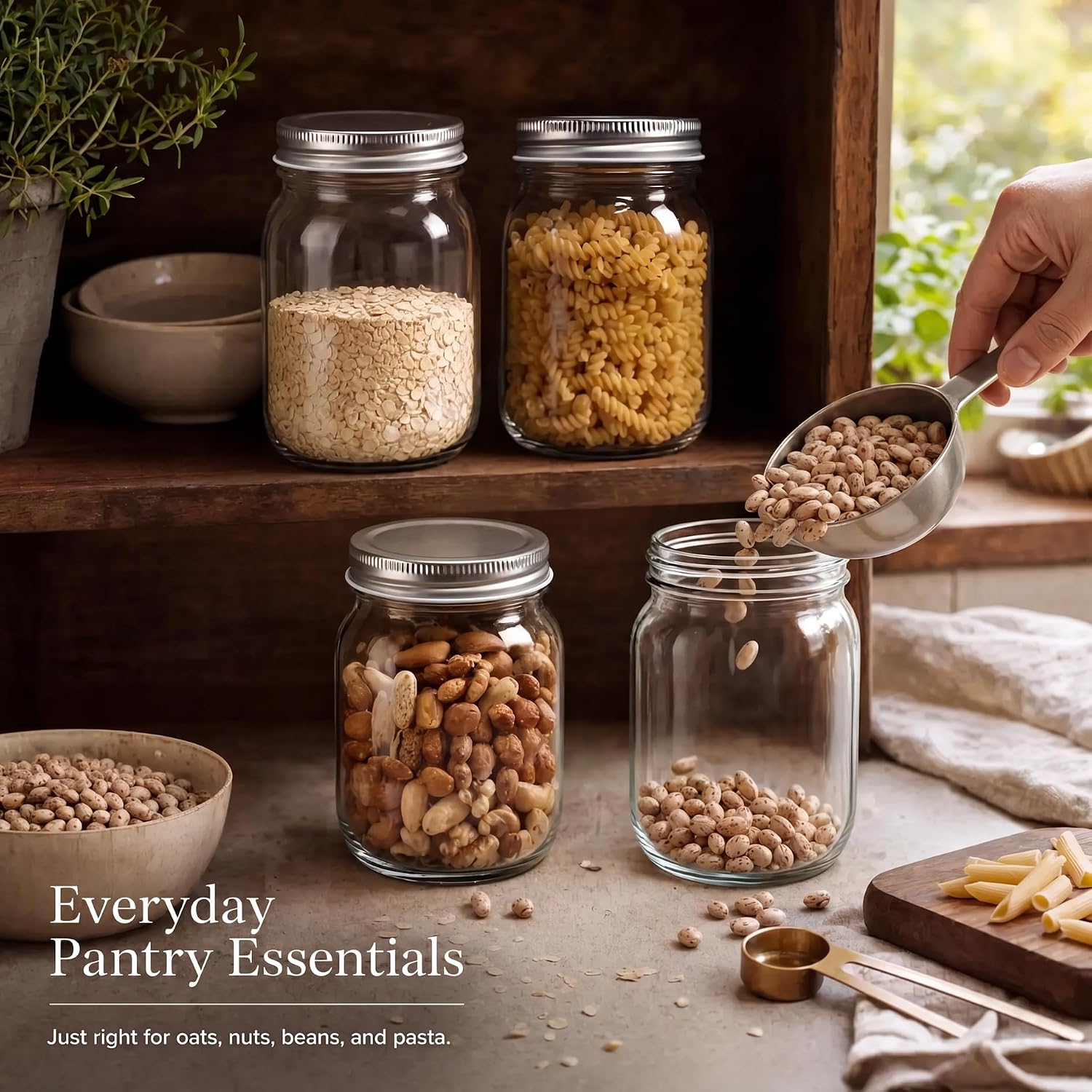 16 oz Glass Mason Jars with Si - مراجعة Overnight Oat Jar وسعره