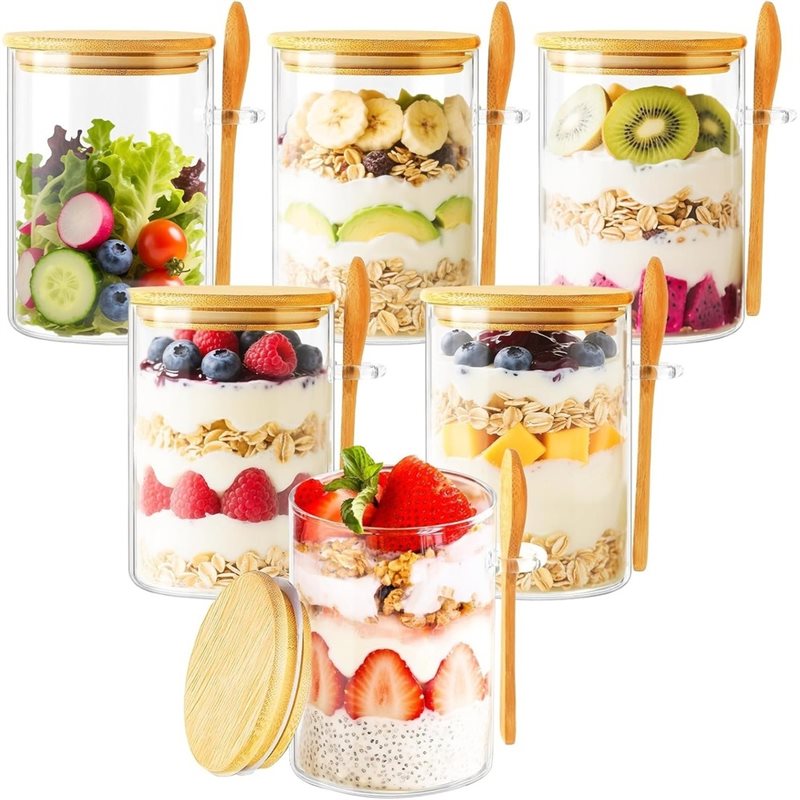 AB46-1Set/6Pcs Moisture Resist - مراجعة Overnight Oat Jar وسعره