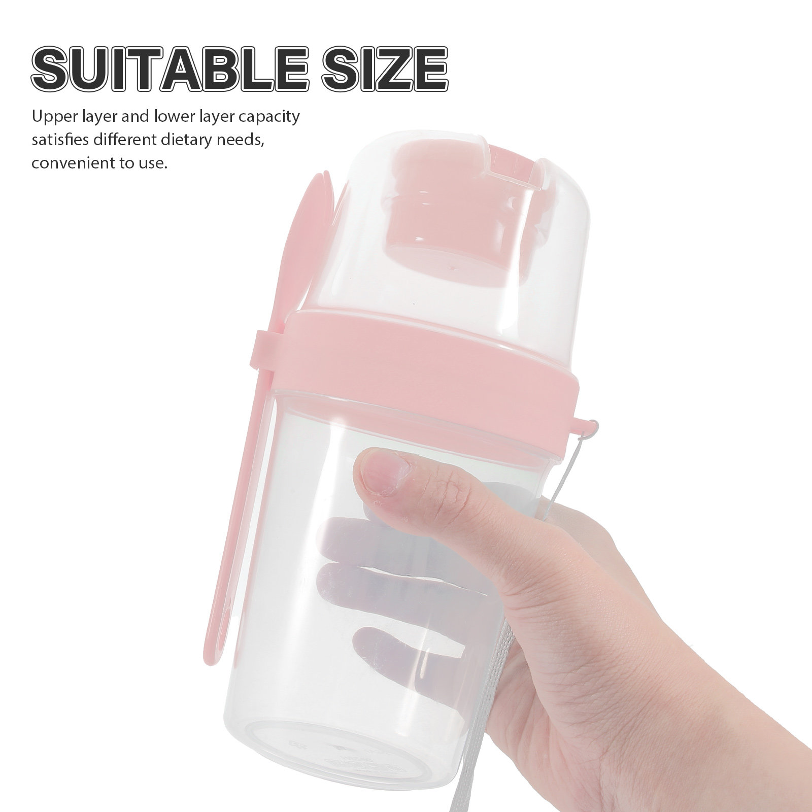 1Set Double-Layer Portable Sal - مراجعة Overnight Oat Jar وسعره