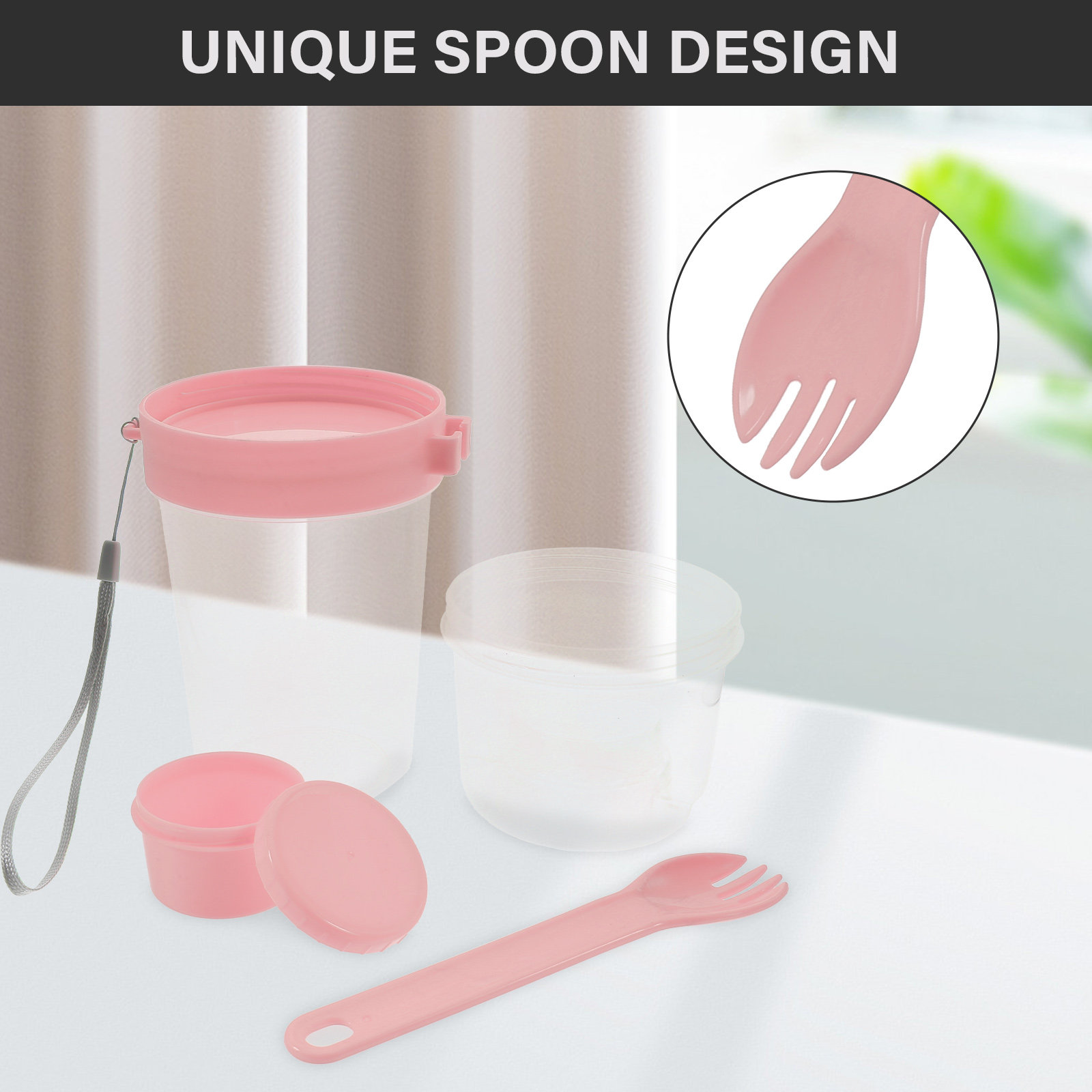 1Set Double-Layer Portable Sal - مراجعة Overnight Oat Jar وسعره