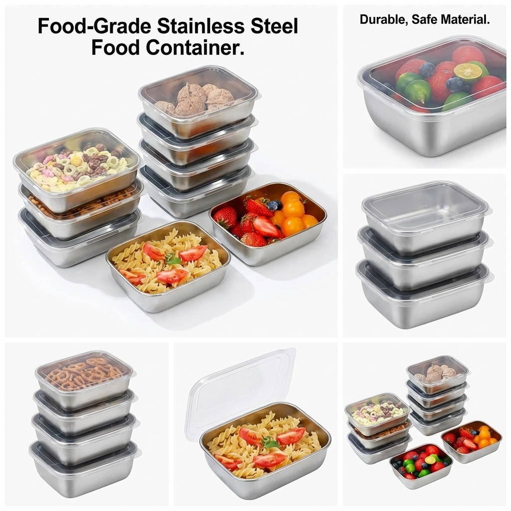 5PCS Stainless Steel Food Stor - مراجعة Meal Prep Ideas وسعره