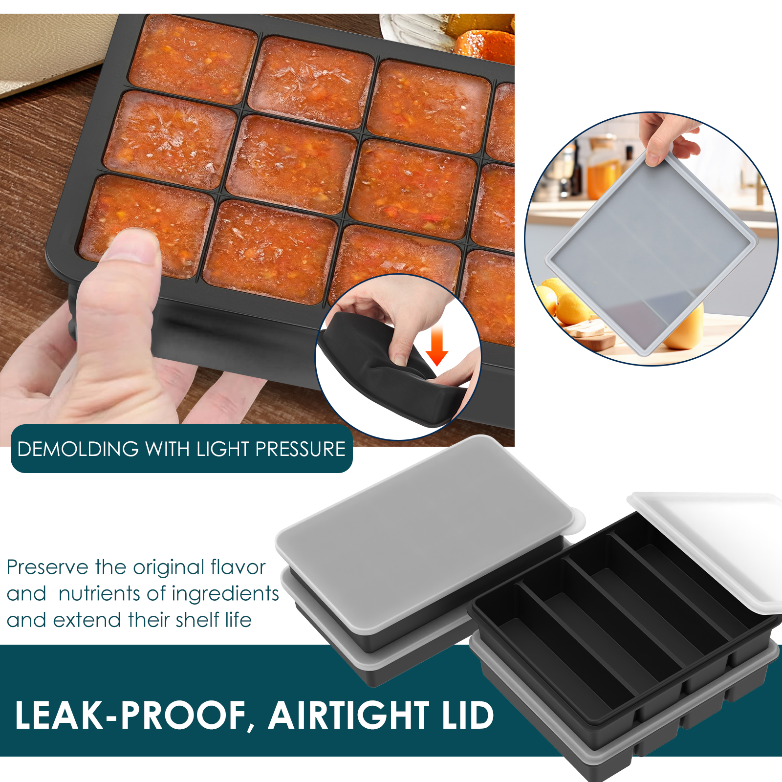 4 Pack Silicone Freezer Tray w - مراجعة Meal Prep Ideas وسعره