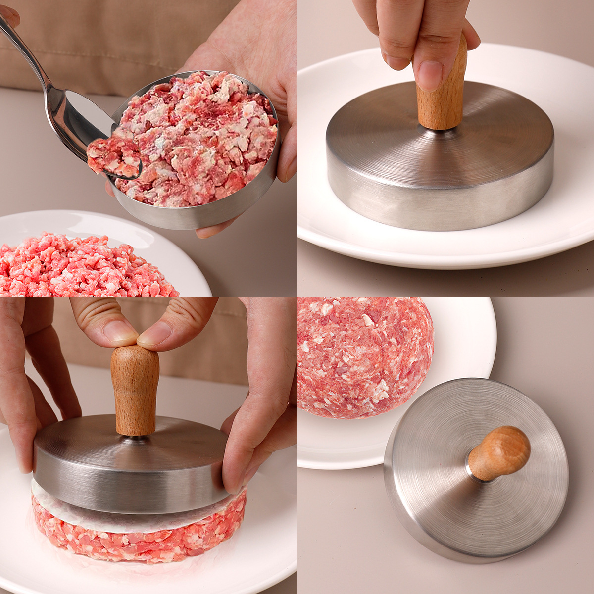Stainless steel burger beef pa - مراجعة Rice Ball Mold وسعره