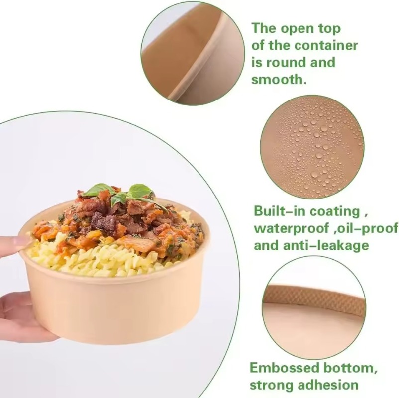 Kraft Paper Round Bowls Dispos - مراجعة Meal Prep Noodles وسعره