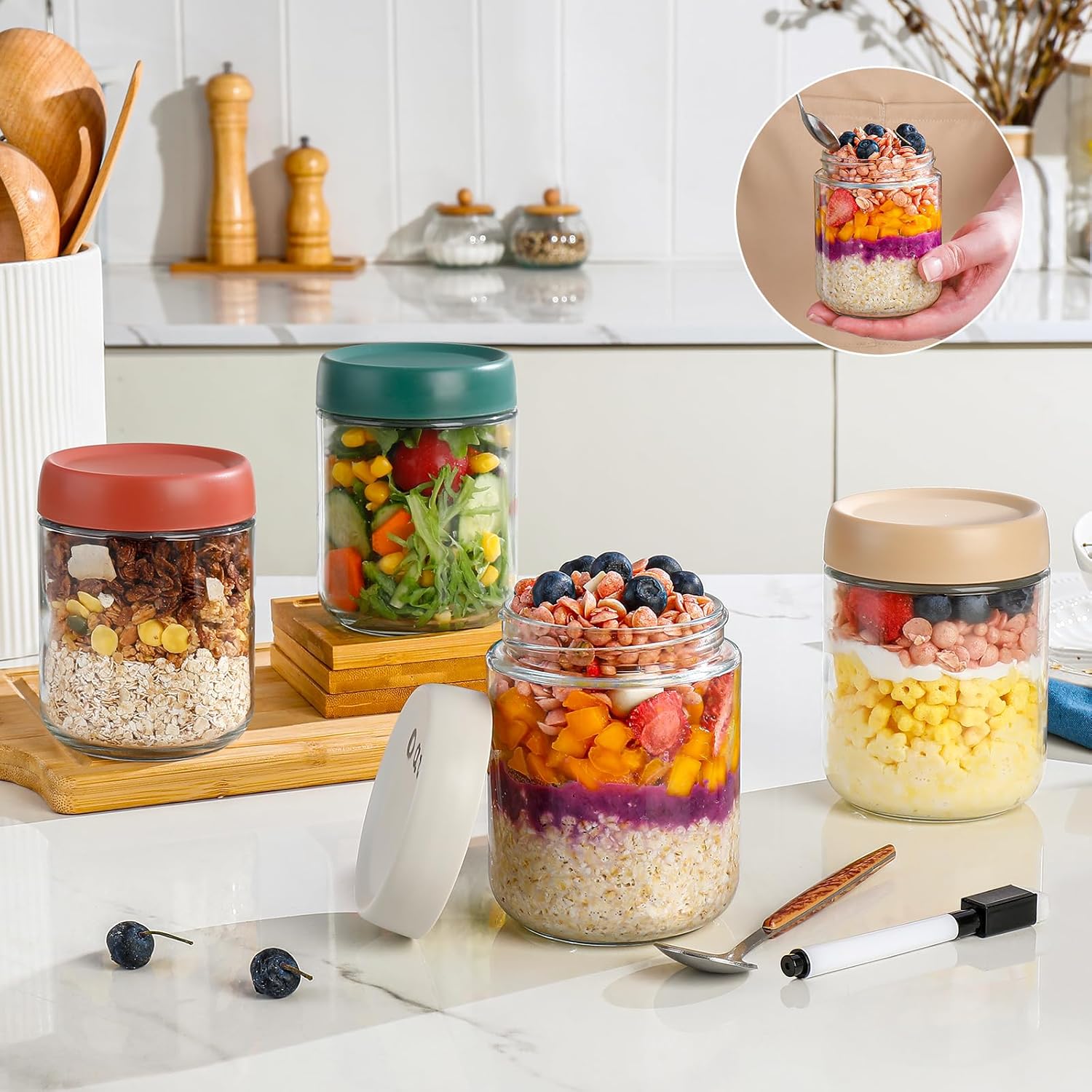 Glass Overnight Oats Container - مراجعة Overnight Oat Jar وسعره