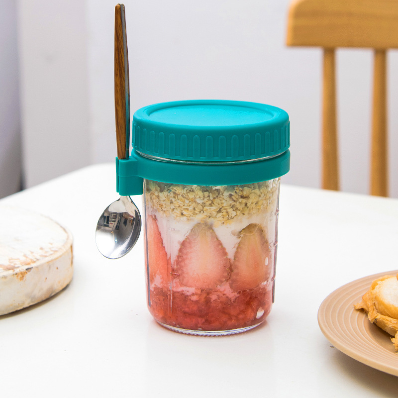 Glass Overnight Oats Jar with  - مراجعة Overnight Oat Jar وسعره