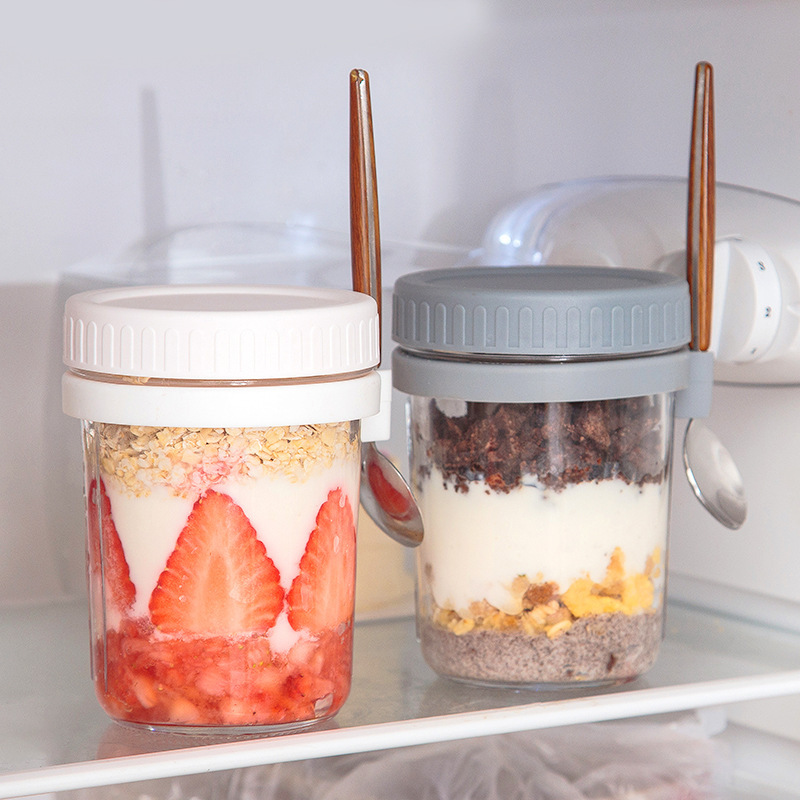 Glass Overnight Oats Jar with  - مراجعة Overnight Oat Jar وسعره
