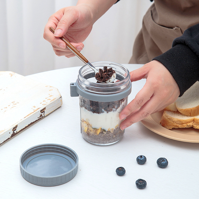 Glass Overnight Oats Jar with  - مراجعة Overnight Oat Jar وسعره