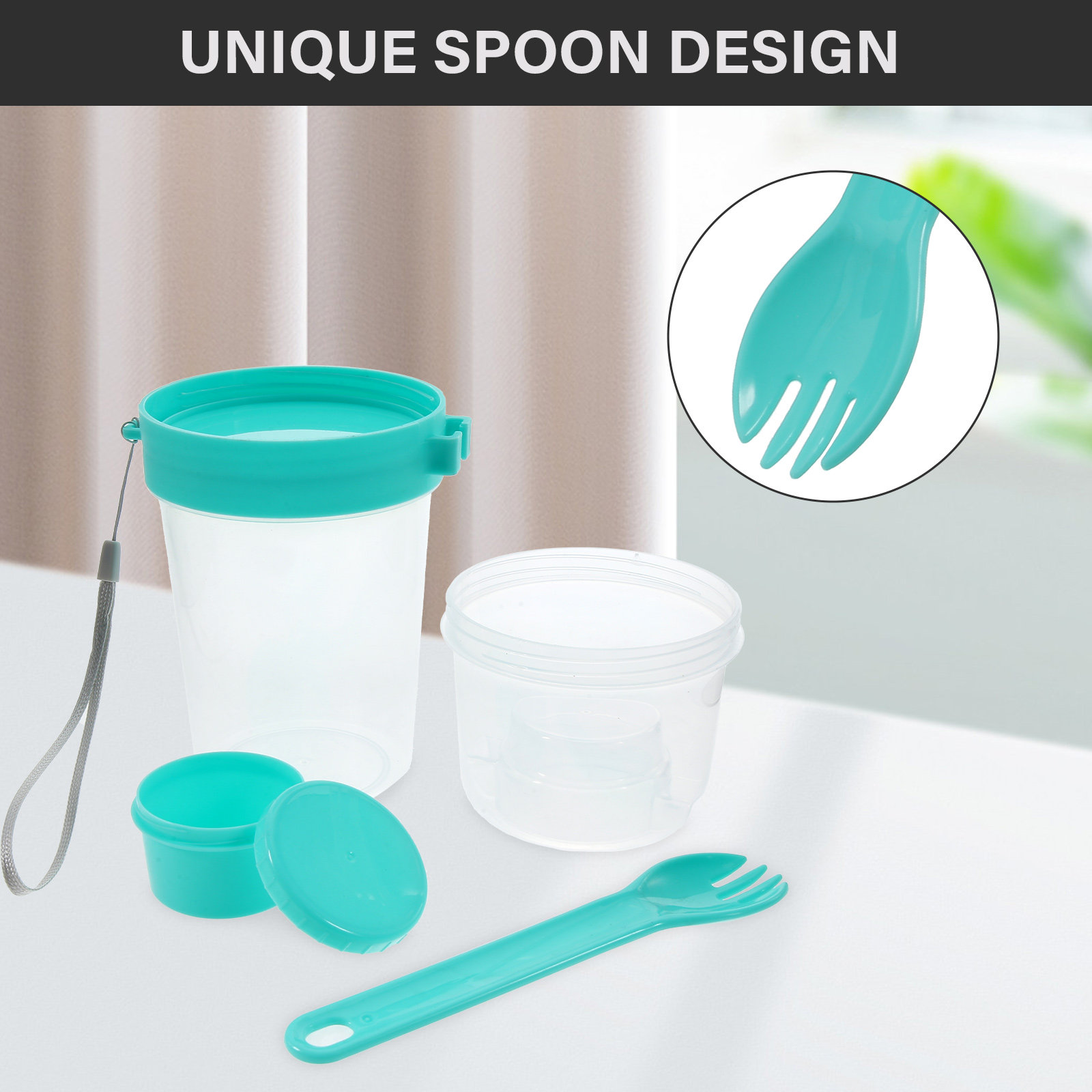 1Set Salad Cup Portable Double - مراجعة Overnight Oat Jar وسعره