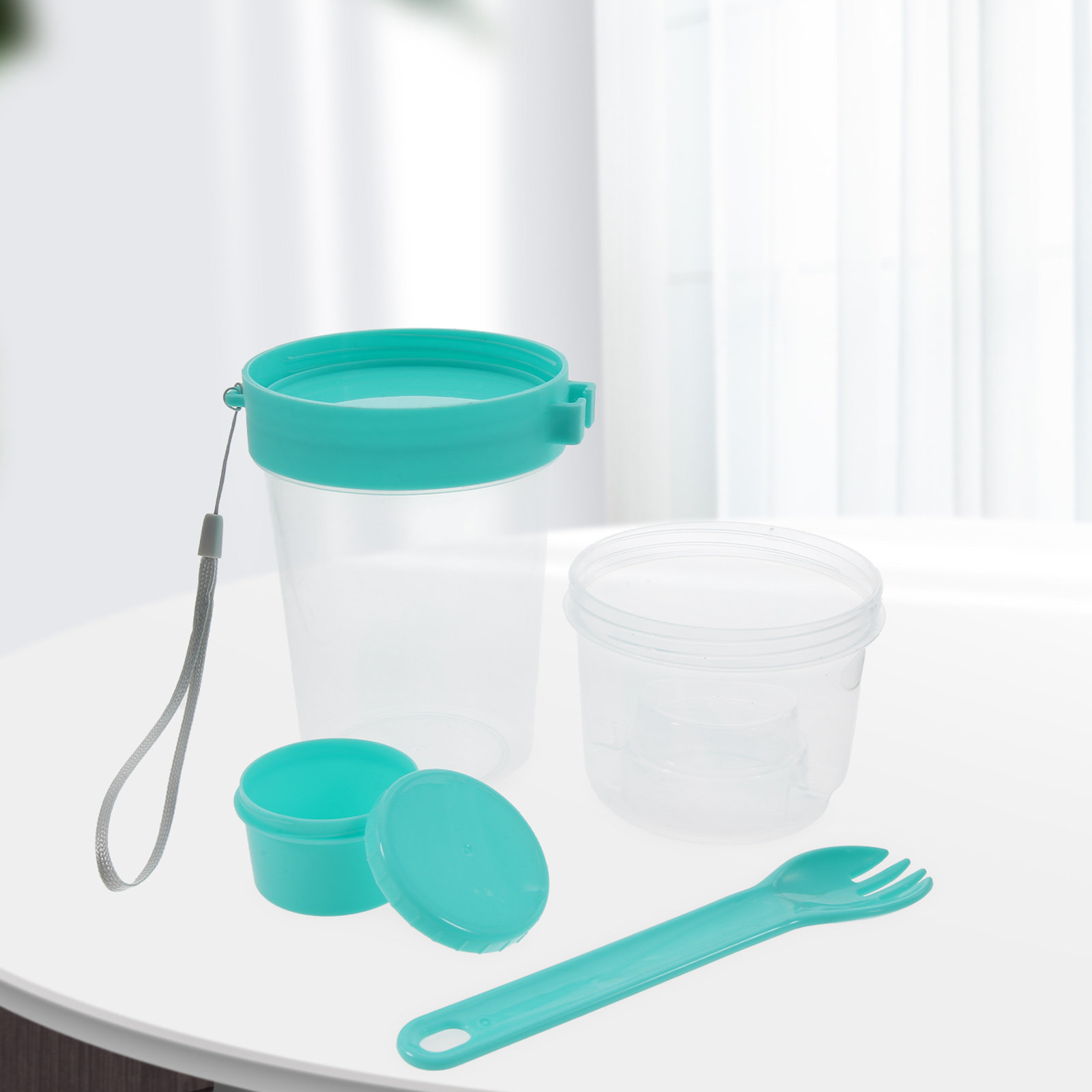 1Set Salad Cup Portable Double - مراجعة Overnight Oat Jar وسعره