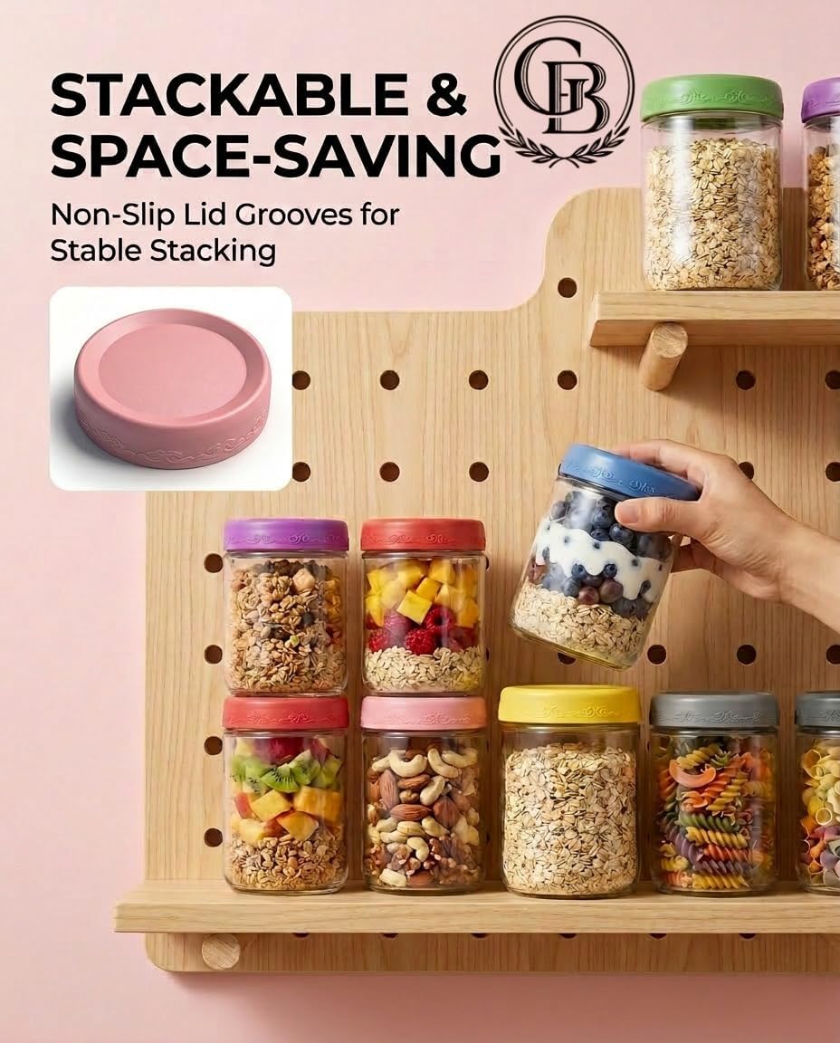 16 OZ 4Pack, Overnight Oats Ja - مراجعة Overnight Oat Jar وسعره