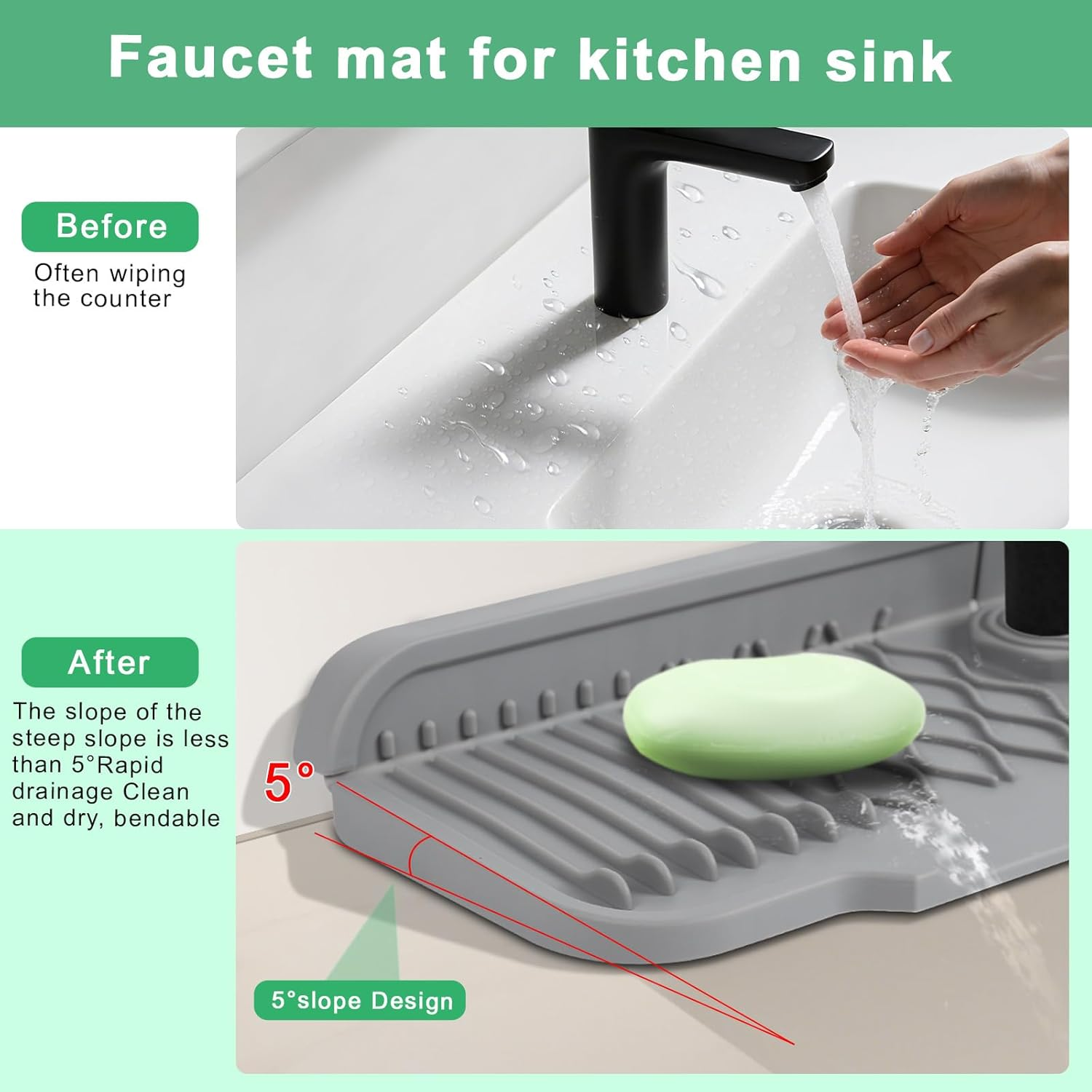 Non-slip Silicone Kitchen Drai - مراجعة Food Prep Mat وسعره