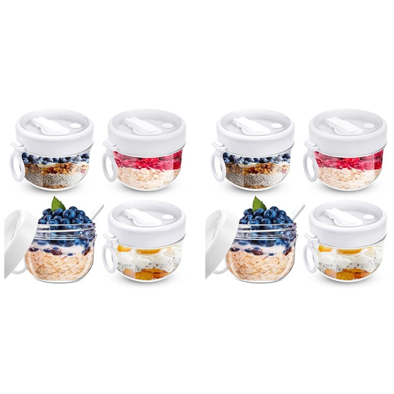 BYBS-8 Pcs Overnight Oats Cont - مراجعة Overnight Oat Jar وسعره